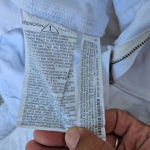 Zara Women Shorts With Fabric Belt White Cotton Short Shorts Size 8US 40EU - Picture 8 of 9